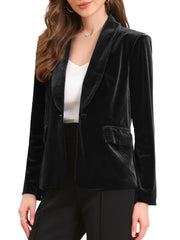 Business Work Shawl Collar Velvet Blazer