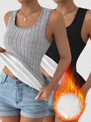 Fleece Lined U Neck Sleeveless Base Layer Tank