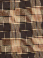 Plaid Patchwork Long Sleeves Belted Midi Shirt Dress