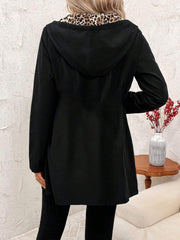 Reversible Hooded Zipper Printed Pockets Jacket