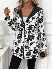 Reversible Hooded Zipper Printed Pockets Jacket