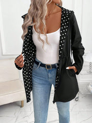 Reversible Hooded Zipper Printed Pockets Jacket