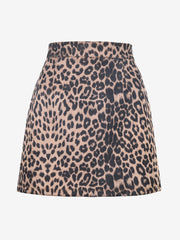 Faux Suede Zipper Bodycon Mini Skirt