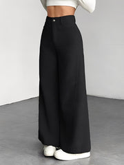 Corduroy Casual High Waisted Loose Fitting Wide Legs Pants