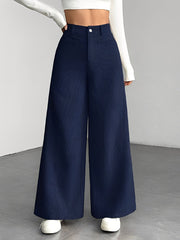 Corduroy Casual High Waisted Loose Fitting Wide Legs Pants