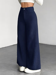 Corduroy Casual High Waisted Loose Fitting Wide Legs Pants