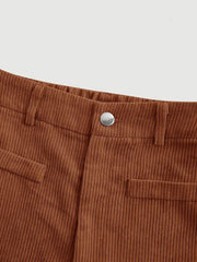 Corduroy Casual High Waisted Loose Fitting Wide Legs Pants