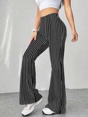 High Waist Slim Fit Bell Bottom Workout Casual Pants