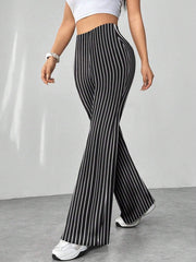 High Waist Slim Fit Bell Bottom Workout Casual Pants