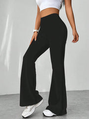 High Waist Slim Fit Bell Bottom Workout Casual Pants