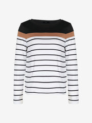 Round Neck Long Sleeve Striped Top