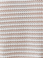 Notch Neck Textured Waffle Knit Long Sleeves Top