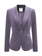Solid Shawl Collar Single Button Velvet Blazer