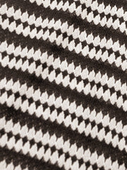 Striped Round Neck Thick Knitted Below-the-knee Dress