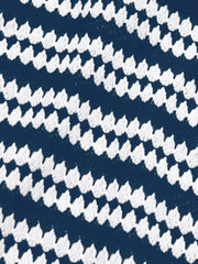Striped Round Neck Thick Knitted Below-the-knee Dress