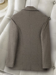 Notched Lapel Lined Long Sleeves Work Office Blazer