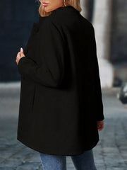 Stand-Up Collar Long Sleeves Fully Lined Pea Coat