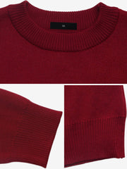 Round Neck Bow Pattern Knitted Christmas Sweater
