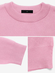 Round Neck Bow Pattern Knitted Christmas Sweater