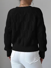 Solid Color Long Sleeve Bow Detail Knitted Cardigan