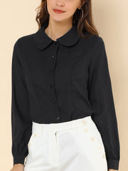 Peter Pan Collar Business Casual Work Shirts
