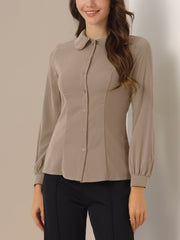 Peter Pan Collar Business Casual Work Shirts