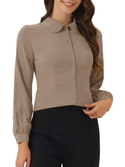 Peter Pan Collar Business Casual Work Shirts