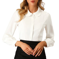 Peter Pan Collar Business Casual Work Shirts