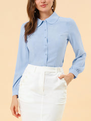 Peter Pan Collar Business Casual Work Shirts