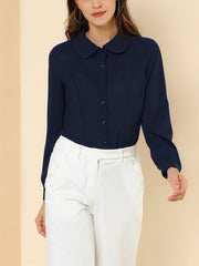 Peter Pan Collar Business Casual Work Shirts