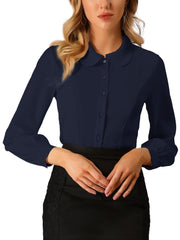Peter Pan Collar Business Casual Work Shirts