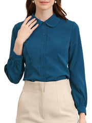Peter Pan Collar Business Casual Work Shirts