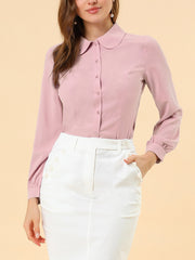Peter Pan Collar Business Casual Work Shirts