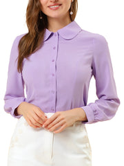 Peter Pan Collar Business Casual Work Shirts