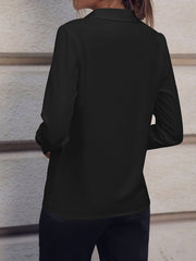 Versatile Solid Color Long Sleeve Button Down Shirt