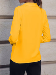 Versatile Solid Color Long Sleeve Button Down Shirt