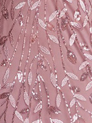Sequin Embroidered Long Sleeve Round Neck Fishtail Dress Evening Gown