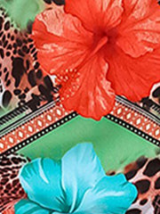 Halter Neck Floral Leopard Triangle Cup Swimsuit Bikinis Sets