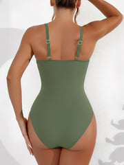Solid Color Mesh Sleeveless Beach One-Piece Swimsuit