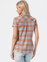 Button Down Cotton Classic Western Plaid Shirt