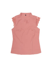 Work Top Office Lace Cap Sleeve Basic Shirt Blouse