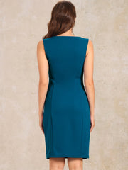 Sheath Striped Work Office Sleeveless Bodycon Pencil Dress