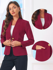 Business Casual Collarless Long Sleeve Blazer