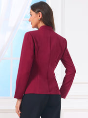 Business Casual Collarless Long Sleeve Blazer