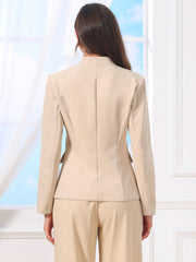 Business Casual Collarless Long Sleeve Blazer