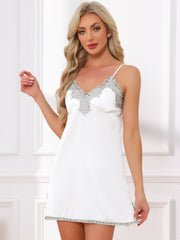 Satin Pajama Cami Dress Sleepwear Spaghetti Strap Lounge Nightgown