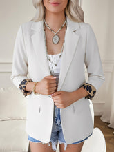 Leopard Patchwork Long Sleeve Business Casual Blazer