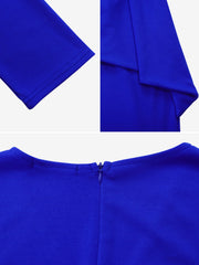 Pleated V Neck Long Sleeves Bodycon Midi Dress