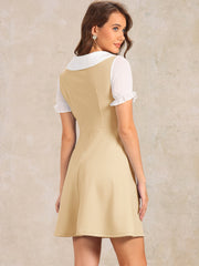 50s Lolita Contrast Color Peter Pan Collar Dress