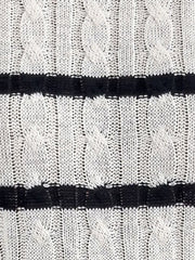 Colorblock Striped Cable Knit Casual Knit Top